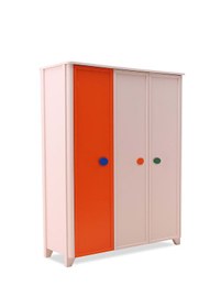 Resim Tubi Ahşap Turuncu Krem Kapaklı Gardırop 