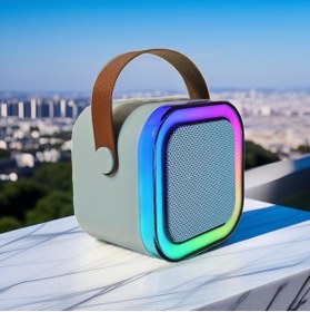 Resim Tekno Gökhan Colorful Karaoke Sound System K12 Kablosuz Mikrofonlu Taşınabilir Müzik Kutusu 