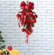 Resim Lijinxu Ters Yapay Yılbaşı Ağacı Kırmızı-fiyonk-düğümü 