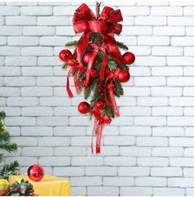 Resim Lijinxu Ters Yapay Yılbaşı Ağacı Kırmızı-fiyonk-düğümü 