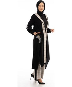 Resim Pureva Ekose Kombinli Üçlü Takım - Siyah 