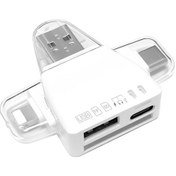 Resim 7 Arada 1 Kart Okuyucu Usb + Tip-c + 8 Pin + Tf Kart + Sd Kart + Kulaklık Adaptörü Beyaz 