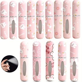 Resim 1 adet Sevimli Pembe Tavşan Desenli Doldurulabilir Parfüm Sprey Şişesi - Taşınabilir Seyahat Boyutu, BPS İçermeyen Plastik, Seyahat Kokusu Keyfi İçin İdeal Hediye, Taşınabilir Seyahat Aksesuarı | Canlı Tasarım | Seyahat Parfüm Şişesi, Seyahat Aksesuarları 