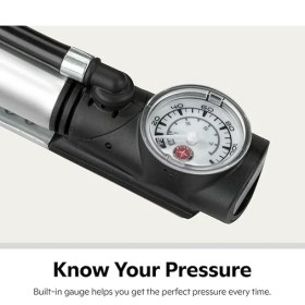 Resim Air Sport Mini-Fahrradpumpe, Fuß-Zu-Boden- Oder Rahmen-Pumpen, Mit Messgerät Für Schrader- Und Presta-Ventilarten 
