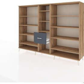 Resim Hyperion Dolap 11 Raflı 3 Çekmeceli 220x44x163 Çam-çam/antrasit Çam-çam/antrasit 