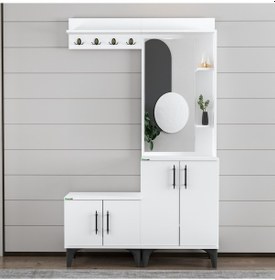 Resim Garaj Home Modern Aynalı Vestiyer Çok Renkli 