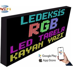Resim Led Tabela 64x160cm Tek Taraflı Rgb Kayan Yazı Wifi Telefondan Yazı Değiştirme 