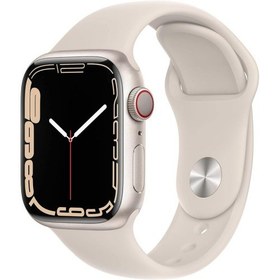 Resim Apple Watch Series 7 GPS + Cellular 41mm Yıldız Işığı Alüminyum Kasa ve Spor Kordon Akıllı Saat 