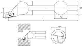 Resim S Sistem - ISO SDPCR/L 117.5° İç Çap Torna Kalemi 