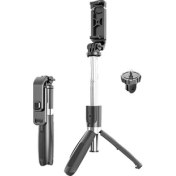 Resim Asfal Go Pro Uyumlu Bluetooth Kumandalı Katlanabilir 100 cm Selfie Çubuğu Özçekim Tripod Çubuğu 