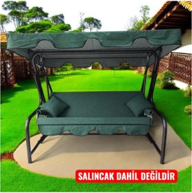 Resim kapella 3 Kişilik Lüks Salıncak Kılıf Seti Süngersiz Düz Yeşil 164*47 
