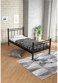 Resim Ejder metal Tek Kişilik Ferforje Metal Karyola- (YATAKSIZ) 