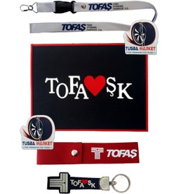 Resim TUSBA MARKET Tofaş Logolu Torpido Üstü Kaydırmaz Ped / Oto Ayna Askısı & Tampon Çeki Ipi / Silikon Anahtarlık 
