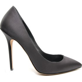 Resim Edza Blake Siyah Saten Dar Kalıplı Yüksek Topuklu Stiletto - Büyük Numaralı 