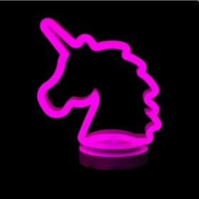 Resim Mey İthalat Neon Işıklı Unicorn Masa Gece Lambası Çok Renkli 
