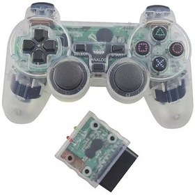 Resim Şeffaf Beyaz-kablosuz Oyun Denetleyicisi Ps2 İçin Uyumlu Kablosuz Gamepad Denetleyicisi 