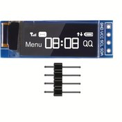 Resim Kendi Işıklı 2.31cm OLED Ekran Modülü, Beyaz/Mavi, 128x32 Piksel, IIC Arayüzü, Arduino ile Uyumlu 3.3V/5V Güç Kaynağı 