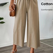 Resim Kadın 100% Geniş Bacaklı Pantolon - Rahat, Bol Kesim, Düz Renk, Cep Detaylı, Tatil ve Günlük Kullanım İçin Mükemmel, Tatil Giyim | Geniş Bacaklı Pantolon | Pürüzsüz Dokulu 