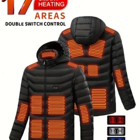 Resim Üst Vücut için 17 Isıtma Alanı Bulunan Akıllı USB Isıtma Ceketi - Sonbahar ve Kış İçin, Dış Mekan Eğlence Balıkçılık Yürüyüş Kamp Kayak Isıl Sıcaklık (Pil Bankası Dahil Değildir) 