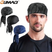 Resim 2 adet GUMAO Ter Emici Doo Bez, Hızlı Kuruyan Spor Bandanası, Harf Baskılı Hip Hop Tarzı Bandana, Cinsiyetsiz Kafatası Şapka Korsan Başlığı 