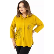 Resim Line Lady Büyük Beden Ofis Yaka Bluzu 310236519 Gri 