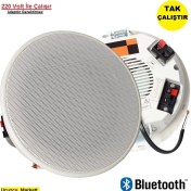 Resim Bluetooth Alçıpan Tavan Hoparlör (12 cm - 220 Volt Ile Direk Çalışır- Adaptör Gerektirmez) 