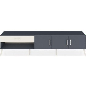 Resim Arges Tv Ünitesi 2 Raflı Tek Çekmeceli 3 Kapaklı 220x30x51 Antrasit-antrasit/aytaşı Antrasıt/aytası - Antrasıt 