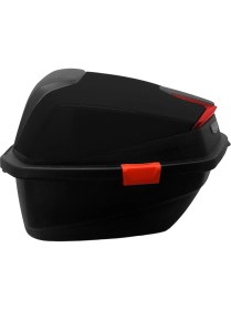 Resim WHEELIE XT01-B 32 Litre Motosiklet Arka Çanta Siyah Parlak Su Geçirmez ABS Top Case Çift Kilitleme Üniversal 