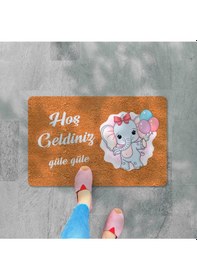 Resim Dijital Baskılı Kapı Önü Paspas Hoşgeldiniz Çok Amaçlı Iç Ve Dış Kapı Paspası Pembe 