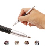 Resim Liyao 1 Adet Nıceyard Taşınabilir Alaşım Çift Başlı Ipucu Scriber Kalem Işaretleme Gravür Aracı Cam Seramik Işaretleyici (Yurt Dışından) 