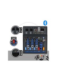 Resim Midex MDX-45S Ses Mikseri Stüdyo Kayıt İçin 4 Kanal Ses Kartlı +48V Phantomlu Kayıt Mikseri 