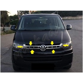 Resim Db Chrome Vw T5 Transporter Ön Panjur Nikelajı 2010-2014 2 Parça 