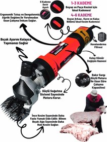 Resim SCHMITZER Pro Seri Metal Şanzuman Profesyonel Koyun Keçi Kırpma-Kırkma Makinası 6 Kademe Devir Ayarlı 