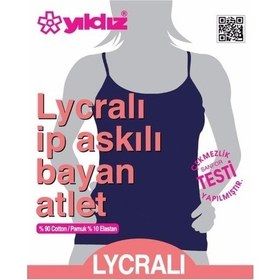 Resim Yıldız Bayan Likralı Ip Askılı Atlet Renk Seçenekli 