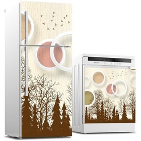 Resim Buzdolabı Ve Bulaşık Makinası Beyaz Eşya Sticker Kaplama Kahveren 