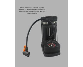 Resim SHC4200 Bfs Ayaklı Bisiklet Pompası Basınç Göstergeli Çok Amaçlı 