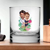 Resim Egzotik Aşıklar Karikatürlü Viski Kadehi 
