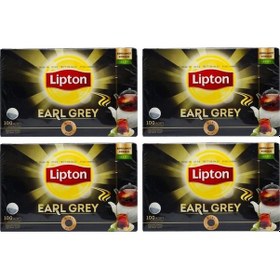 Resim Lipton Earl Grey Bergamot Aromalı Siyah Süzen Demlik Poşet Çay 4'lü 100 x 3.2 G 