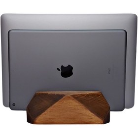 Resim laptop stand - ahşap dikey laptop standı Ceviz 