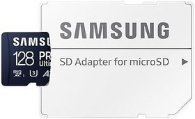 Resim Samsung PRO Plus 128GB microSDXC UHS-I Bellek Kartı MB-MY128SA/WW, U3, V30, A2 Hız Sınıfı, 180 MB/sn Okuma, 130 MB/sn Yazma 