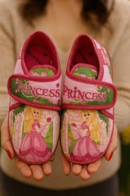 Resim gigigiyim Princess Baskılı Cırtlı Kız Çocuk Panduf 