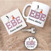 Resim Ebe Hediye Seti Kupa Bardak+Altlık+Anahtarlık 