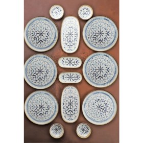 Resim UltraMint Şık 14 Parça Porselen Kahvaltı Takımı 6 Kişilik Set 