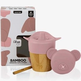 Resim Citron 2'si 1 Arada Kapaklı Ve Pipetli Organik Bambu Alıştırma Bardağı - Pink 1073643 