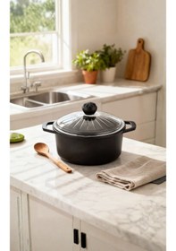 Resim Elmas Derin Tencere 20 Cm Siyah 