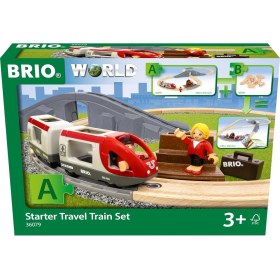 Resim World - 36079 Starter Seyahat Tren Seti | 3 Yaş Üzeri Çocuklar Için 22 Parçalı Ahşap Oyuncak Tren Seti 