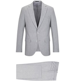 Resim Hatemoğlu Gri Slim Fit Mono Yaka Klasik Takım Elbise 34573 Gri 