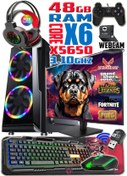 Resim WARBOX Rottweiler Xeon X5650 3.10ghz 48gb Ram 512gb Ssd R7 240-4gb E.kartı 22" Monitör Gaming Bilgisayar 
