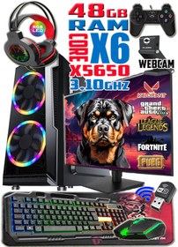 Resim WARBOX Rottweiler Xeon X5650 3.10ghz 48gb Ram 512gb Ssd R7 240-4gb E.kartı 22" Monitör Gaming Bilgisayar 