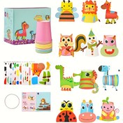 Resim 1 Set DIY Karikatür Hayvan Kağıt Kupa Kraft Kiti - Yaratıcı El Yapımı Parti Malzemeleri, Şekerler, Aile Etkileşimli Aktivite Seti Halloween/Noel için, Ev Mutfak Sanat ve El Sanatları 
